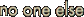 no one else